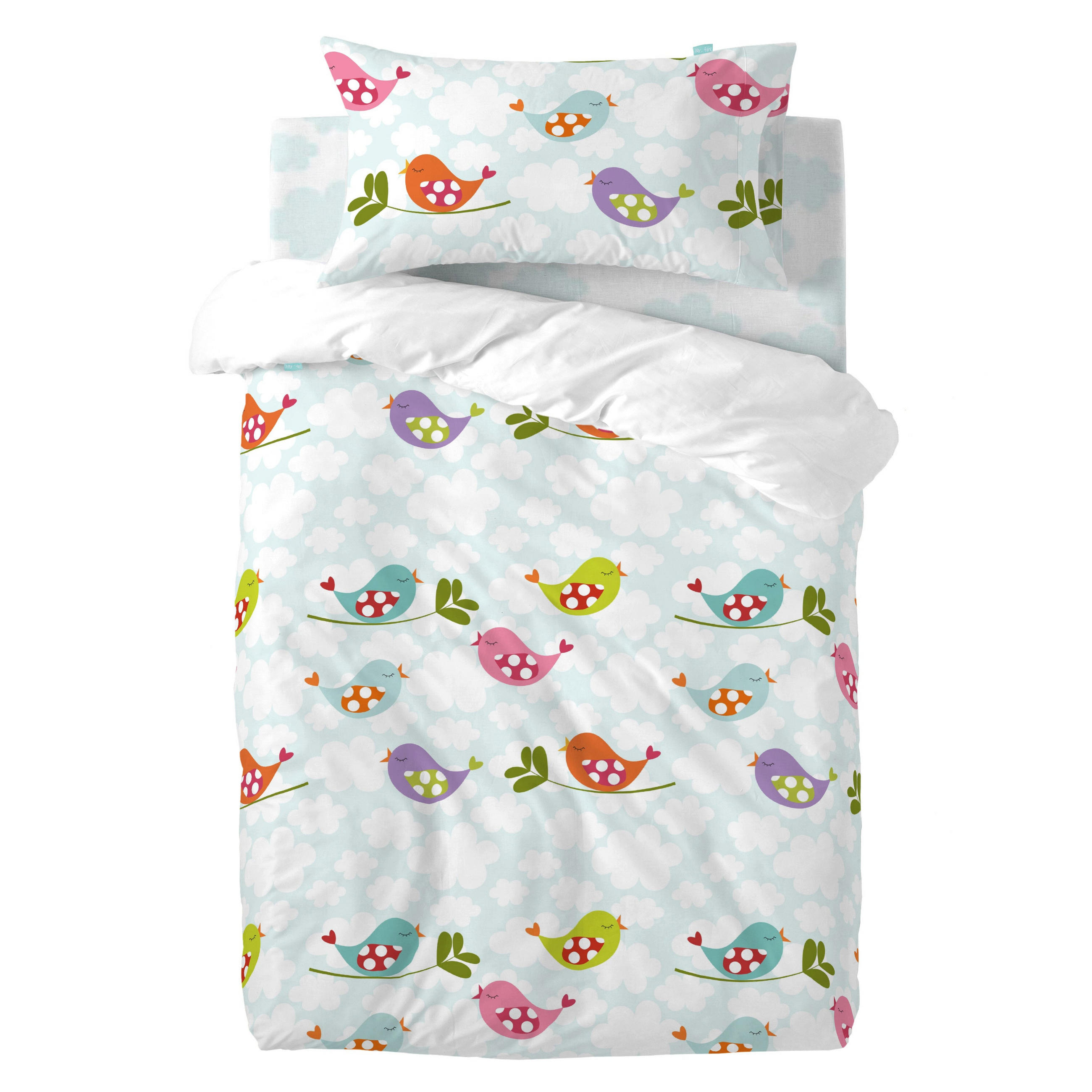 BETTBEZUG 2er-Set teiliges little birds 115x145 cm (kinderbett) mehrfarbig - Multicolor, Textil (115/145cm) - Happy Friday