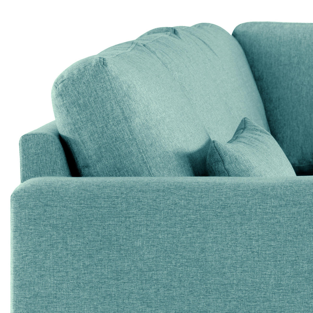 ECKSOFA mit Ottomane - Eichefarben/Petrol, Eichenholz/Textil (287/219cm) - home24