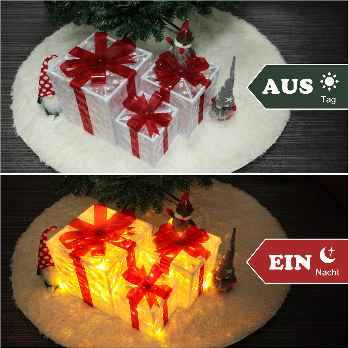 WEIHNACHTSGESCHENKBOX BREMEN Ⅲ 25/1/25 cm - Rot, Kunststoff (25/25/25cm) - Nettlife