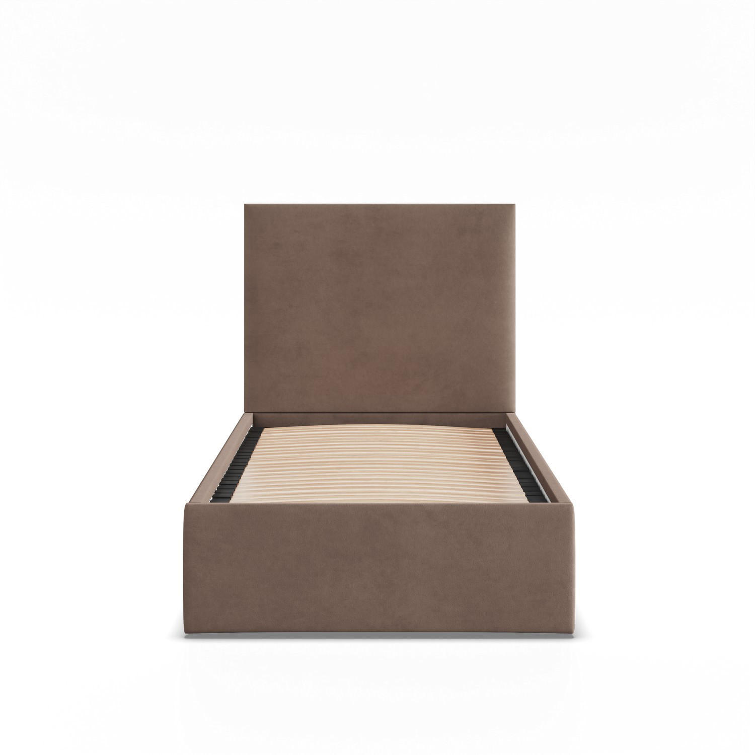 POLSTERBETT MIT KOPFTEIL 90x200 ohne Bettkasten PAOLA, Braun - Braun, Textil (90/200cm) - Mebligo
