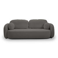 BETTSOFA AMICO Graphitfarben Bucle-Stoff mit Schlaffunktion - Graphitfarben, Holz (238/86.5/101cm) - MASSENO