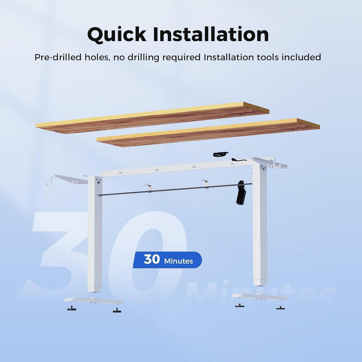 SCHREIBTISCH Höhenverstellbar Elektrisch 120 x 60 cm Hellbraun - Braun, Holzwerkstoff (120/60/75cm)
