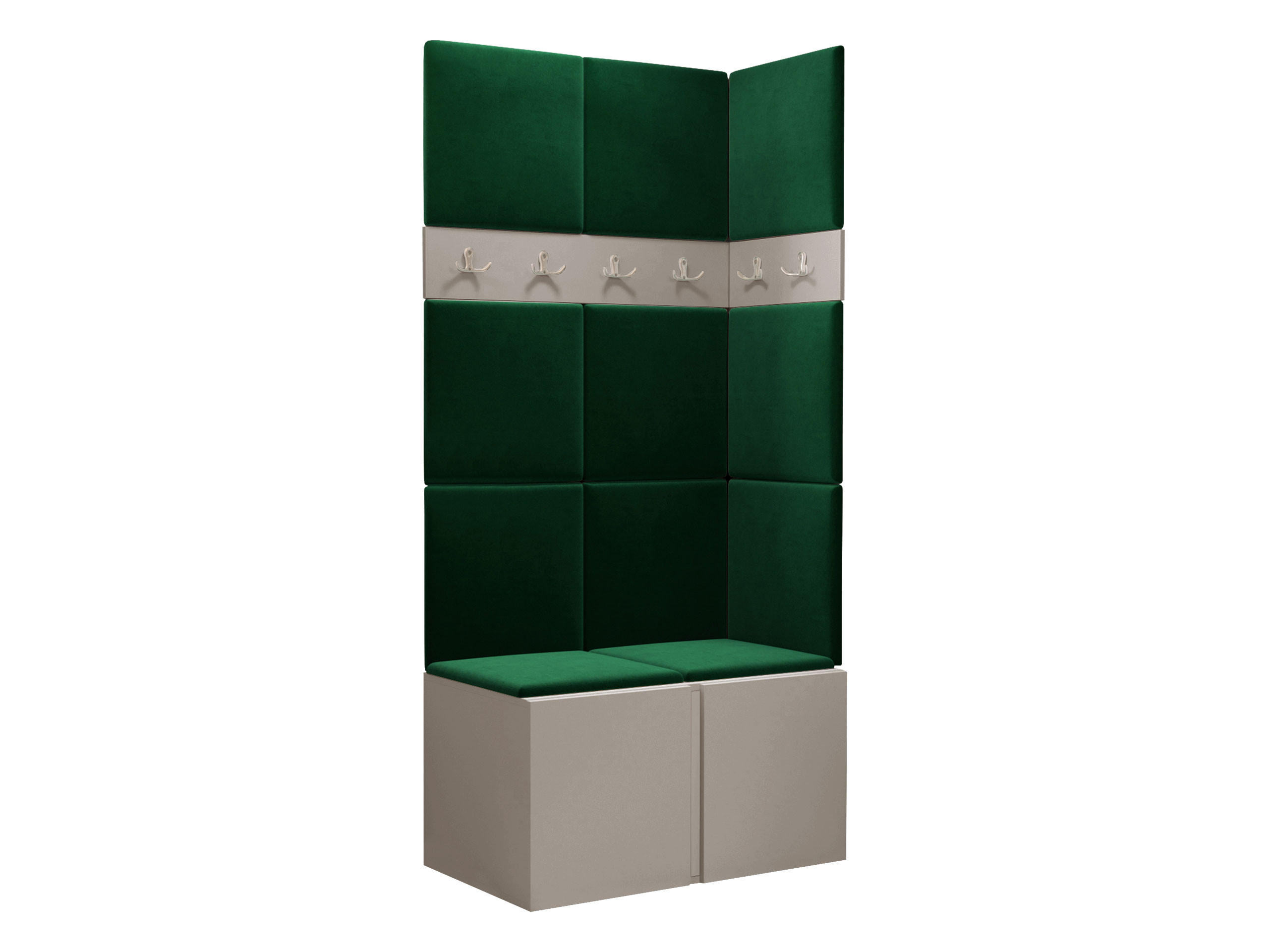 GARDEROBEN-SET Orion I - Kaschmir/Grün, Holzwerkstoff/Kunststoff (84/186/46cm) - MIRJAN24