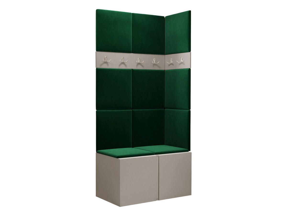 GARDEROBEN-SET Orion I - Kaschmir/Grün, Holzwerkstoff/Kunststoff (84/186/46cm) - MIRJAN24