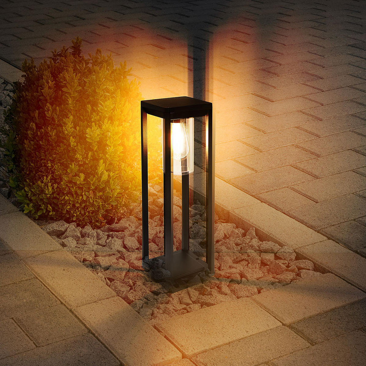 LED STEHLEUCHTE Alu Schwarz-matt - Schwarz, Metall (15/15/50cm)