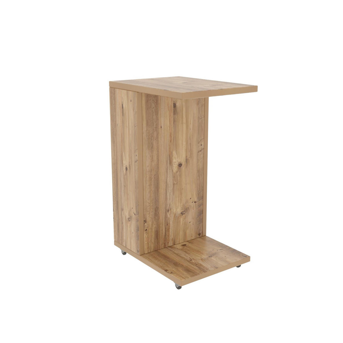 BEISTELLTISCH ROLLEND mit Stauraum 30/40/63 cm - Beige, Holzwerkstoff (30/40/63cm) - Calicosy
