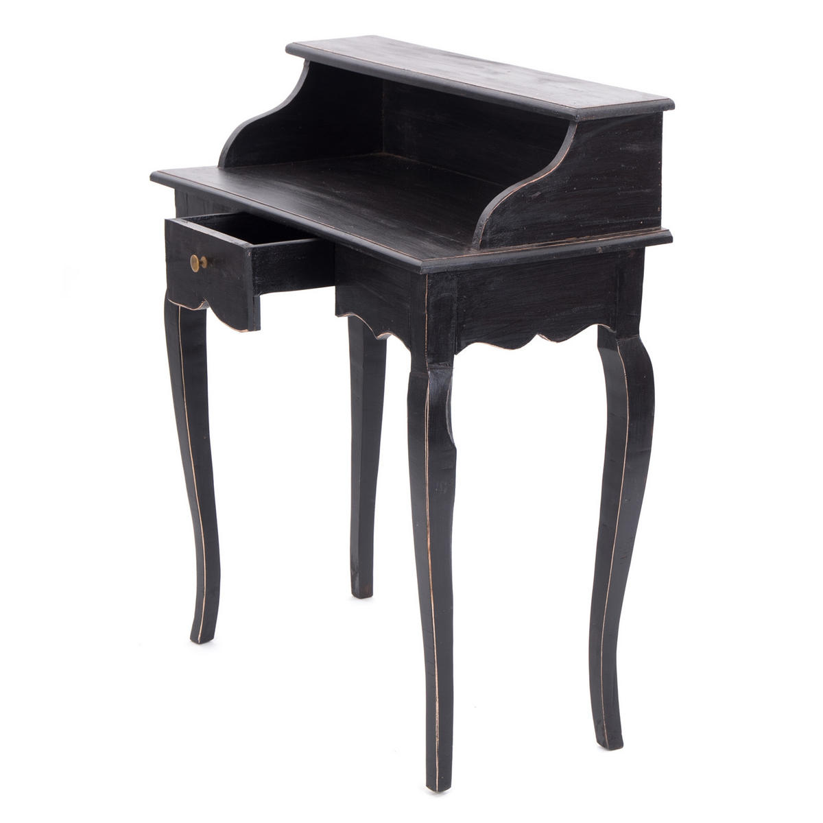 SEKRETÄR Napoleon Mahagoni Massivholz, mit Schublade 09 voodoo - schwarz - Schwarz, Holz (40/80/92cm) - DESIGN DELIGHTS