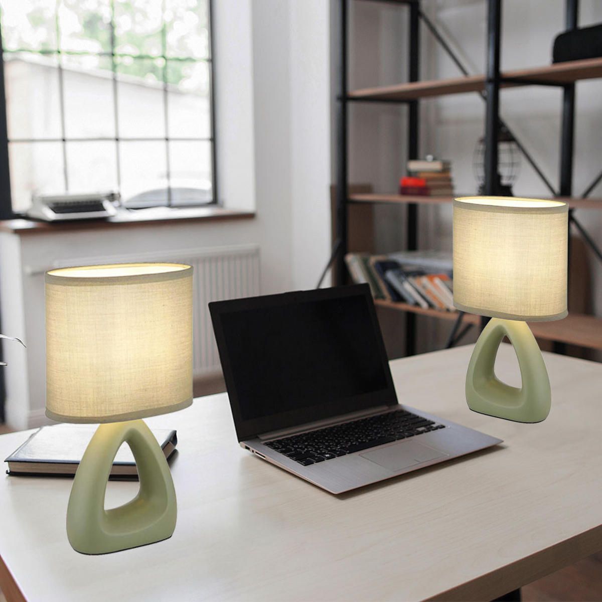 TISCHLEUCHTE Keramik Grün - Grün, Metall (17/10/30cm) - Globo Lighting