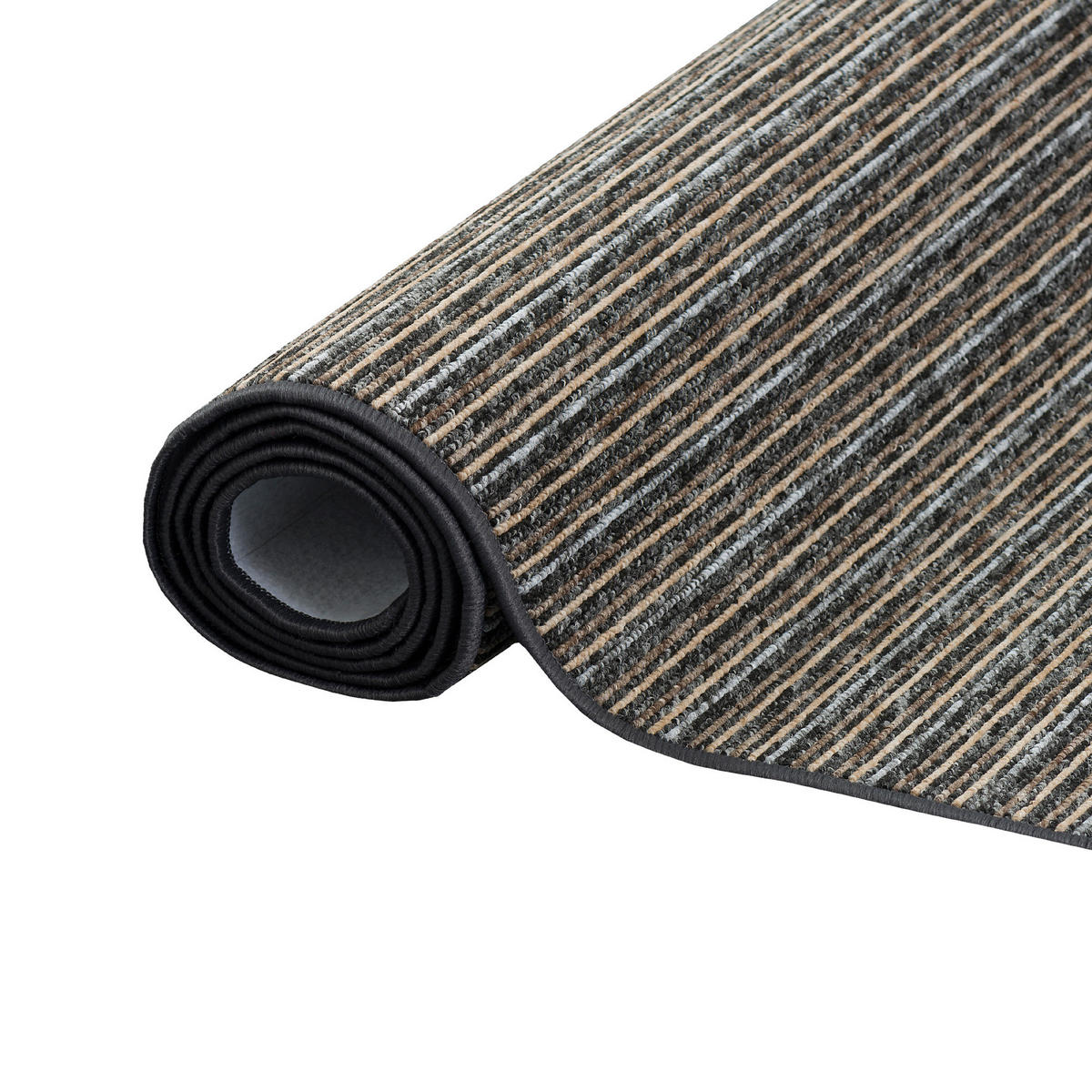 STREIFENBERBER TEPPICH MARTA - Anthrazit, Textil (140/200cm) - Snapstyle