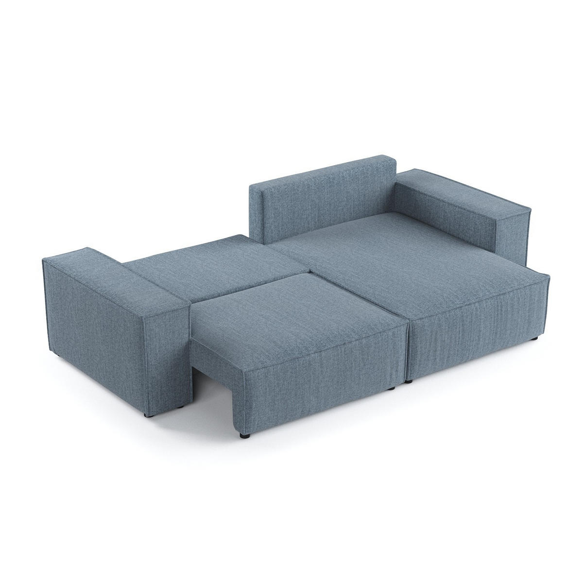 ROHOVÁ SEDAČKA CAVO, textil, Modrošedá - černá/šedohnědá, dřevo/kompozitní dřevo (255/148cm) - AltaBeds