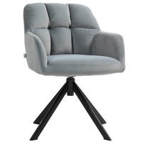 SESSEL Drehbarer Loungesessel mit Samtoptik, Armlehne, für Schlafzimmer - Grau, Kunststoff (59/78.5/58.5cm) - HOMCOM