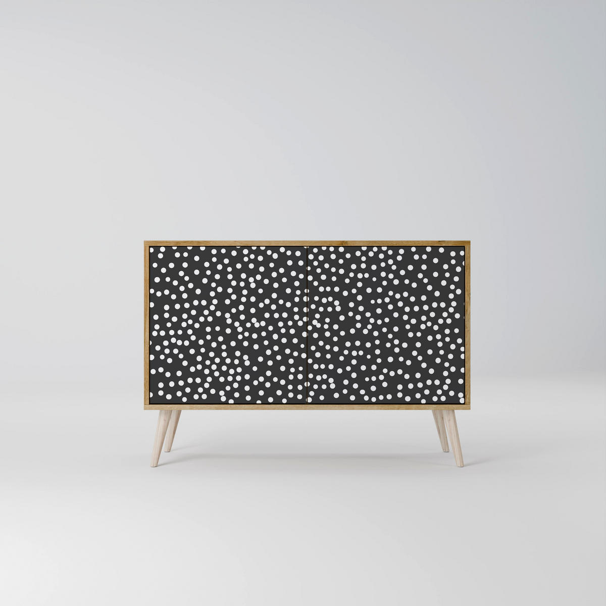 SIDEBOARD BLINDING LIGHTS, Eicheneffekt, 111x42x77,5 cm, 2 Türen - Eichefarben/Buchefarben, Holzwerkstoff/Buchenholz (111/77.5/42cm) - SpaceRebels