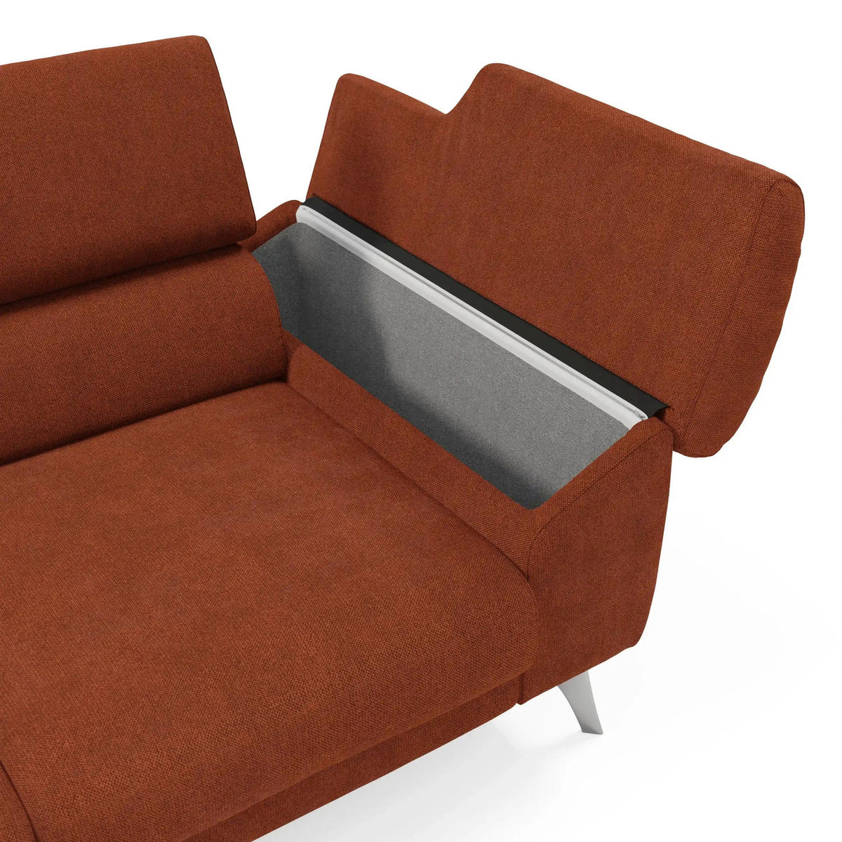 LINEARSOFA Donatello - Rostfarben, Metall (265/76/102cm) - Divani.store