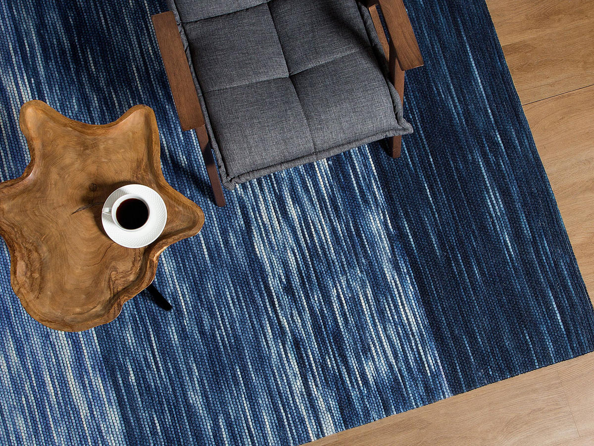 KURZFLOR-TEPPICH Kapakli 200/140 cm - Blau, Textil (140/200cm) - Beliani