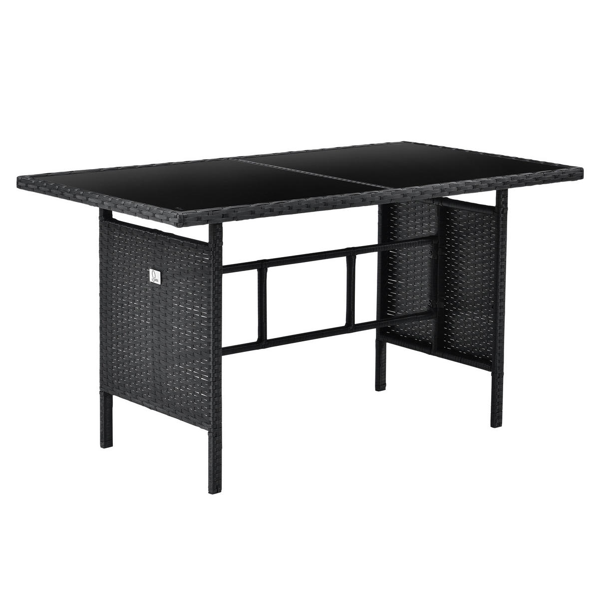 RATTAN-LOUNGE Madison - Schwarz/Grau, Kunststoff - SVITA