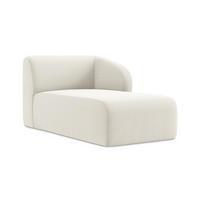 SOFAELEMENT Rechts Samt Stoff Beige - Creme/Schwarz, Holzwerkstoff/Kunststoff (91/75/166cm) - Makamii