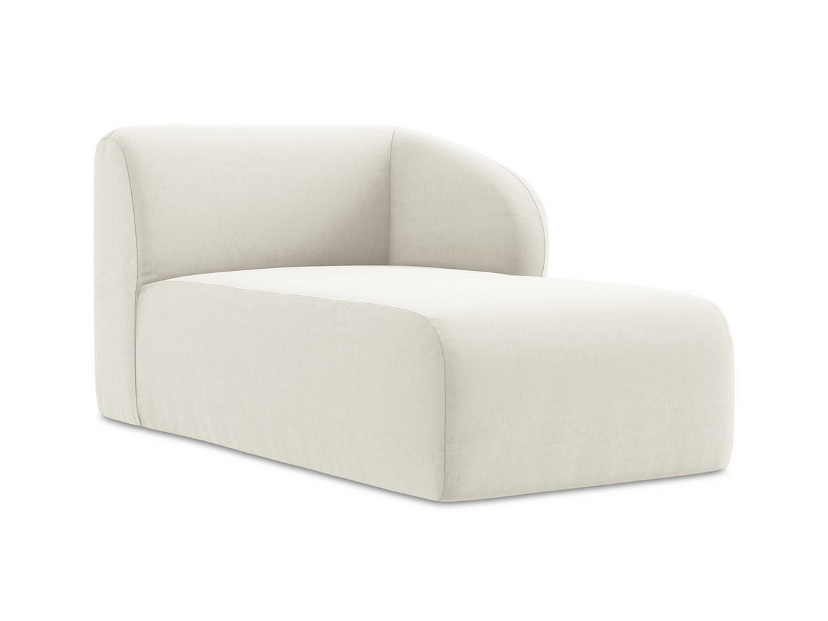 SOFAELEMENT Rechts Samt Stoff Beige - Creme/Schwarz, Holzwerkstoff/Kunststoff (91/75/166cm) - Makamii