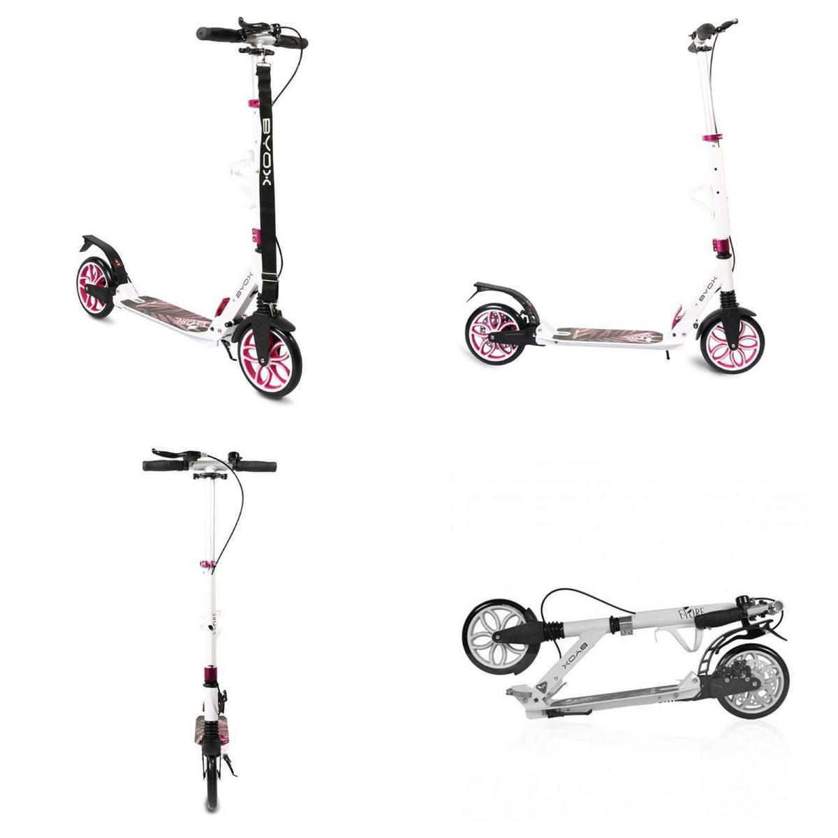 KINDERROLLER Fiore pink Stoßdämpfer Flaschenhalter Bremse bis 100 kg - Pink, Metall (95/41/81cm)