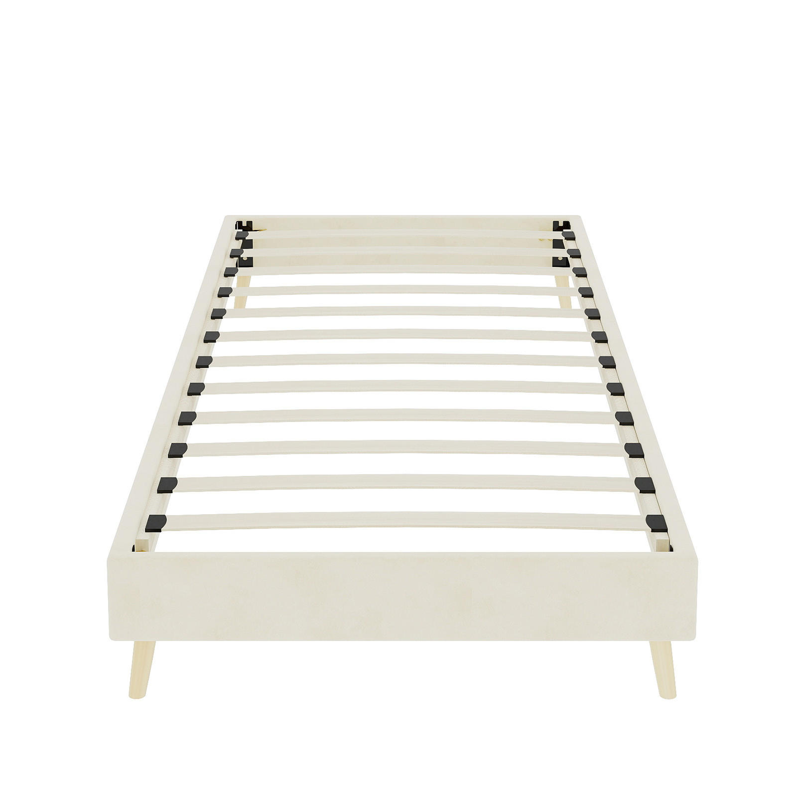 POLSTERBETT 90/200 cm DE-35496 mit Samtbezug Beige - Beige, Metall (90/200cm) - ComfortXL