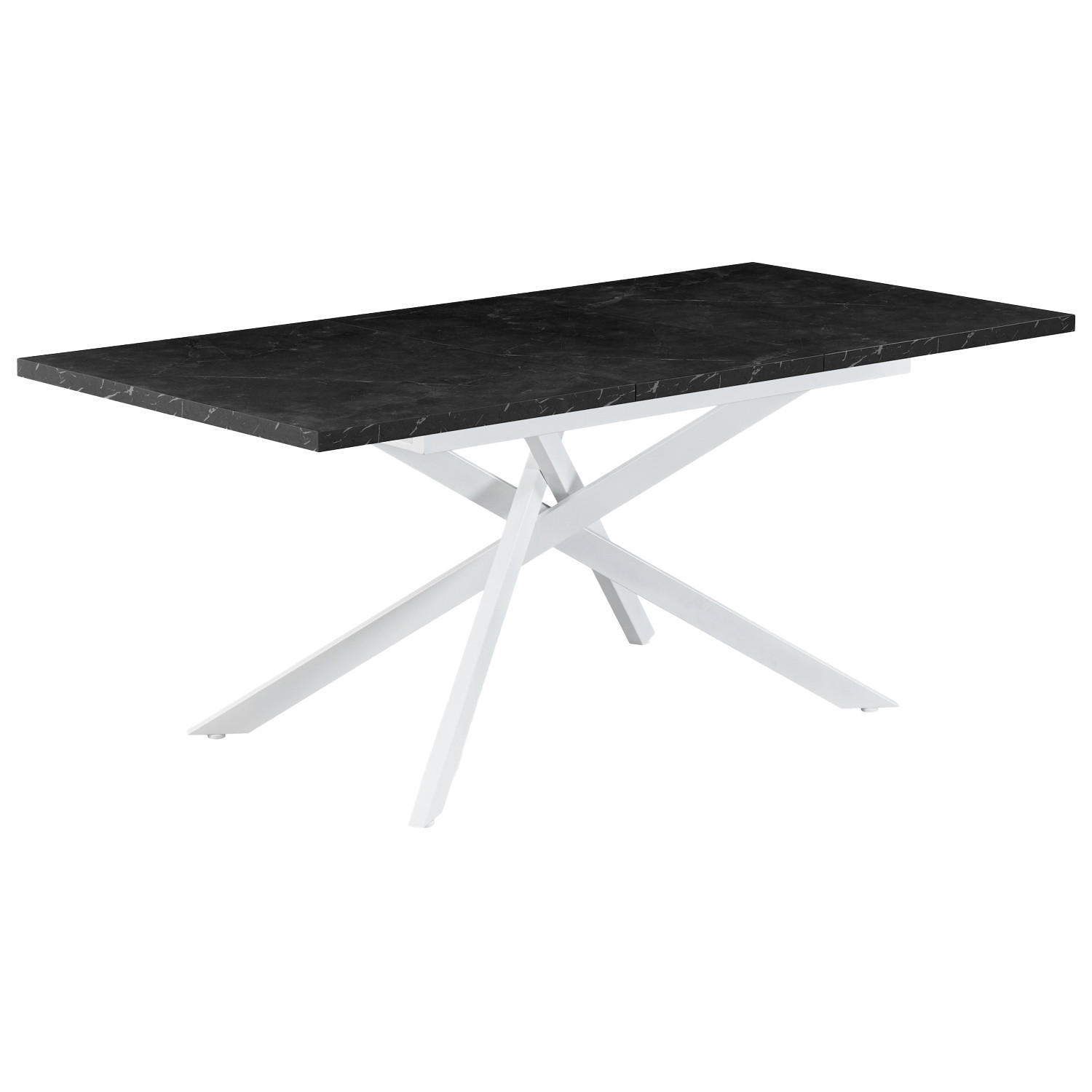 ESSTISCH BEA 120-160/80/76 cm Marmor-Schwarz - Anthrazit/Weiß, Holzwerkstoff/Metall (80/120/76cm) - B&D Home