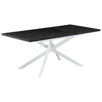 ESSTISCH BEA 120-160/80/76 cm Marmor-Schwarz - Anthrazit/Weiß, Holzwerkstoff/Metall (80/120/76cm) - B&D Home