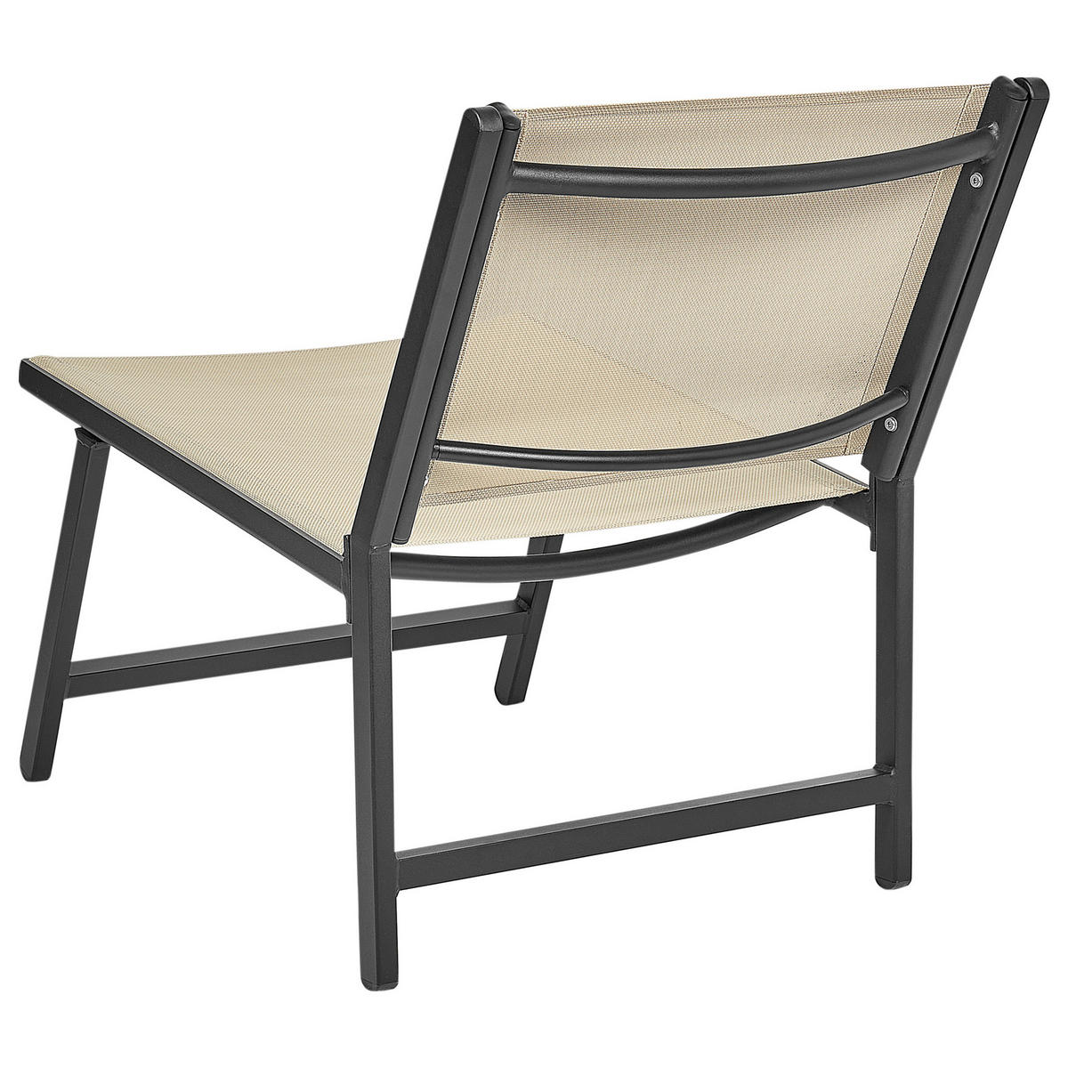 GARTENSTUHL Beige-Schwarz Marceddi - Beige/Schwarz, Textil (54/70/60cm) - Beliani