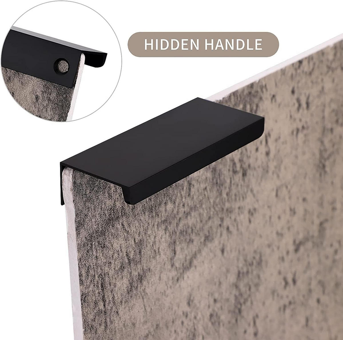 MÖBELGRIFF Schwarz Matt 10er-Set Aluminium - Schwarz, Metall (1.8/2/12cm)