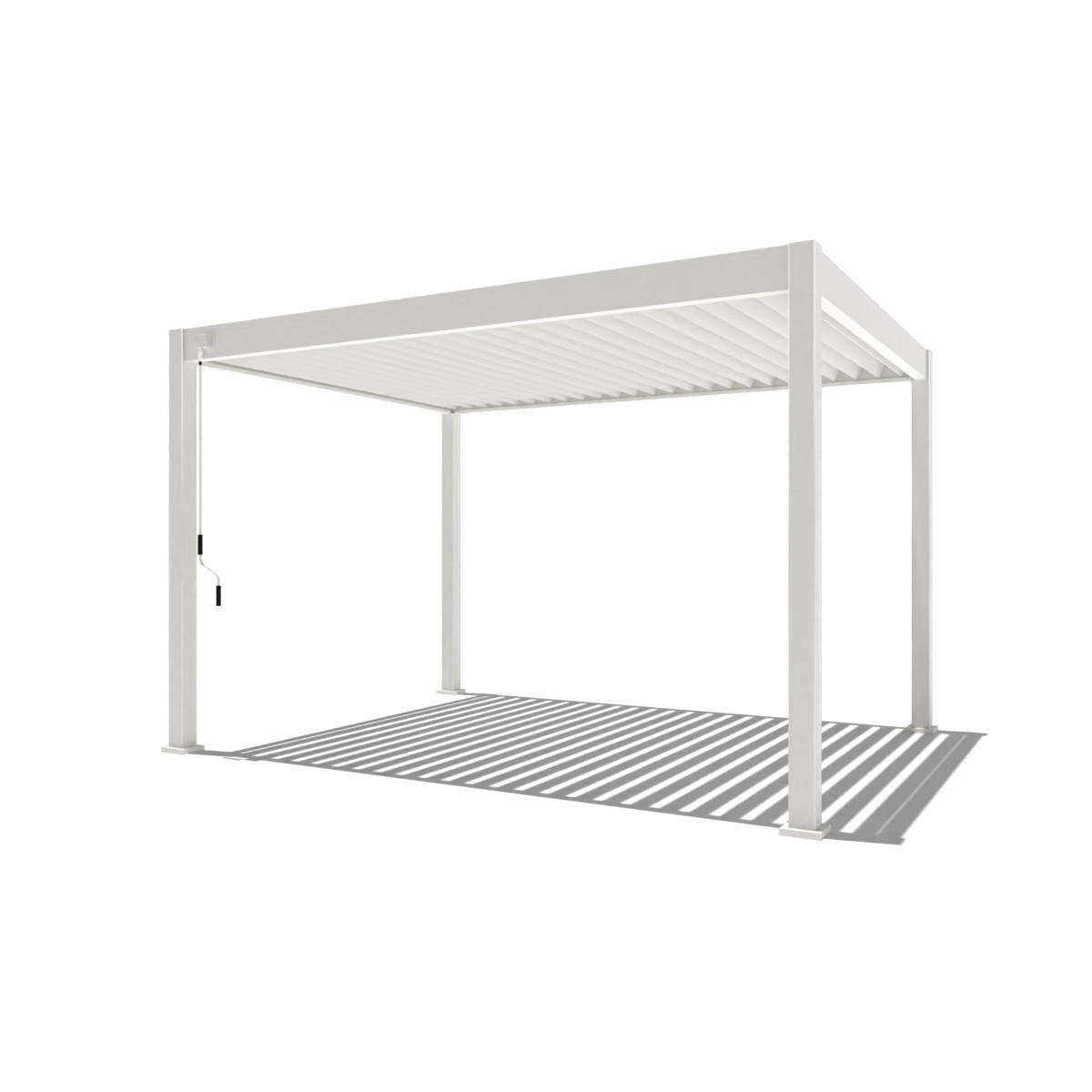PERGOLA Terrassenüberdachung Superior Aluminium freistehend | 3 x 4 M | Lamellendach weiß - Weiß, Metall (400/255/300cm) - PergoLine