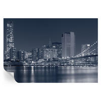 FOTOTAPETE 152x104 cm - Nachtstadt - Schwarz, Textil (152/104cm) - Wallfluent