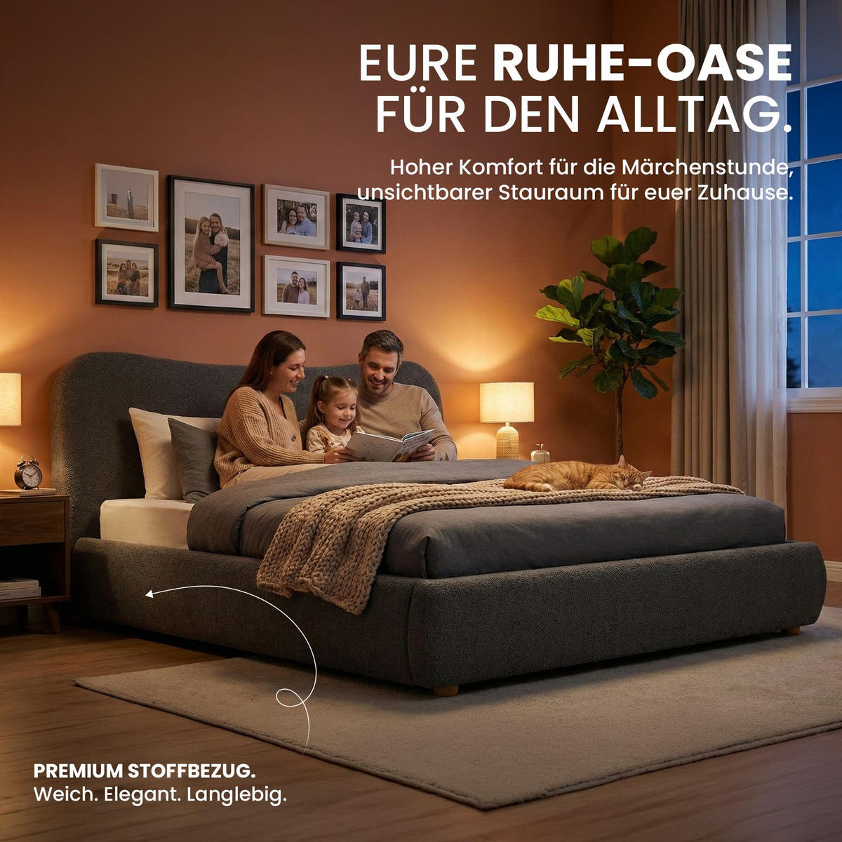 POLSTERBETT 160 cm/200 cm cm Stoff Dunkelgrau - Dunkelgrau, Textil (181/224cm) - CLP