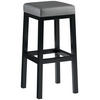 BARHOCKER Lederlook Grau - Schwarz/Grau, Textil/Metall (37/83/37cm) - CLP