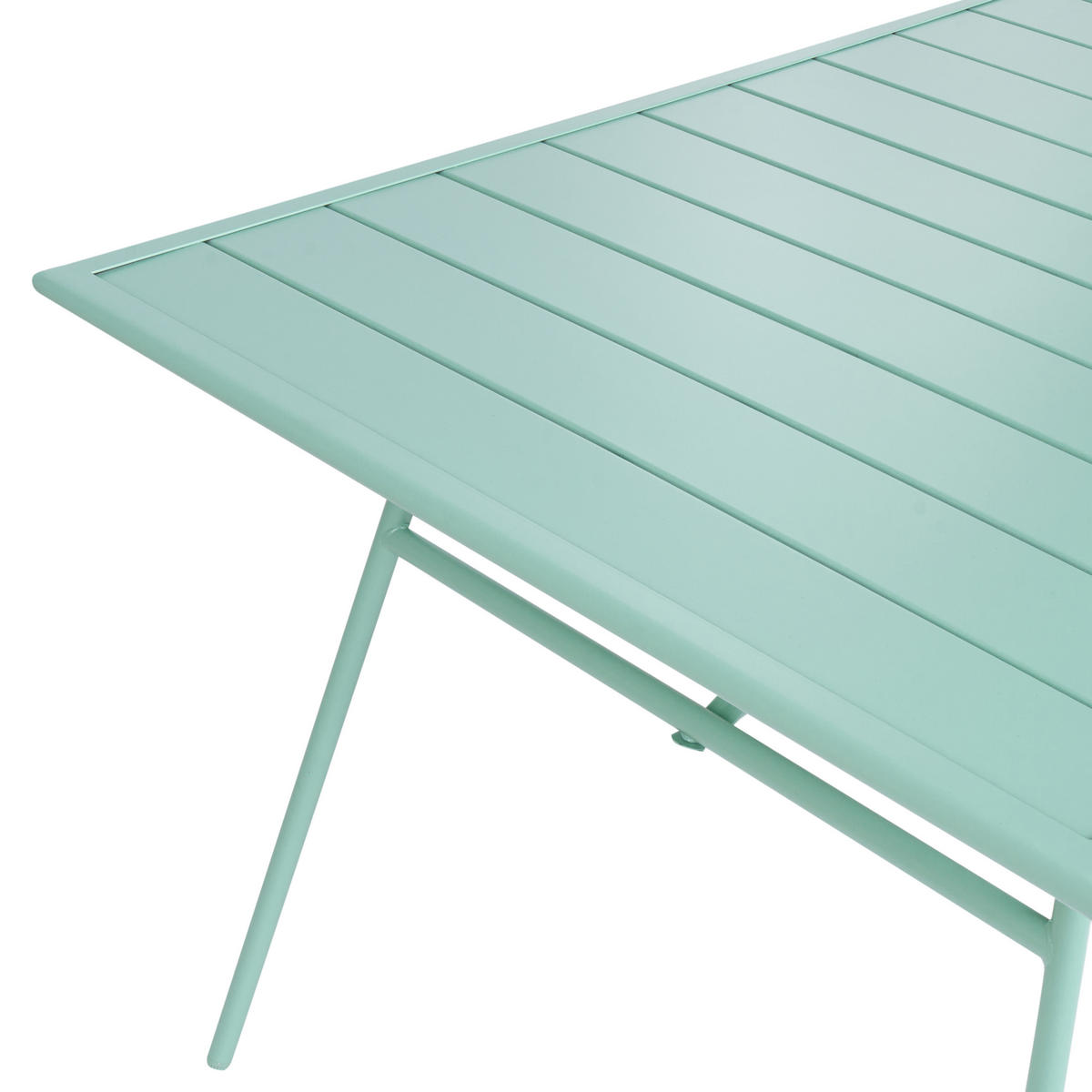ZAHRADNÍ STŮL 160/90 cm Kov Mátově zelený Terenzo - mátově zelená, kov (160/90/74cm) - Beliani