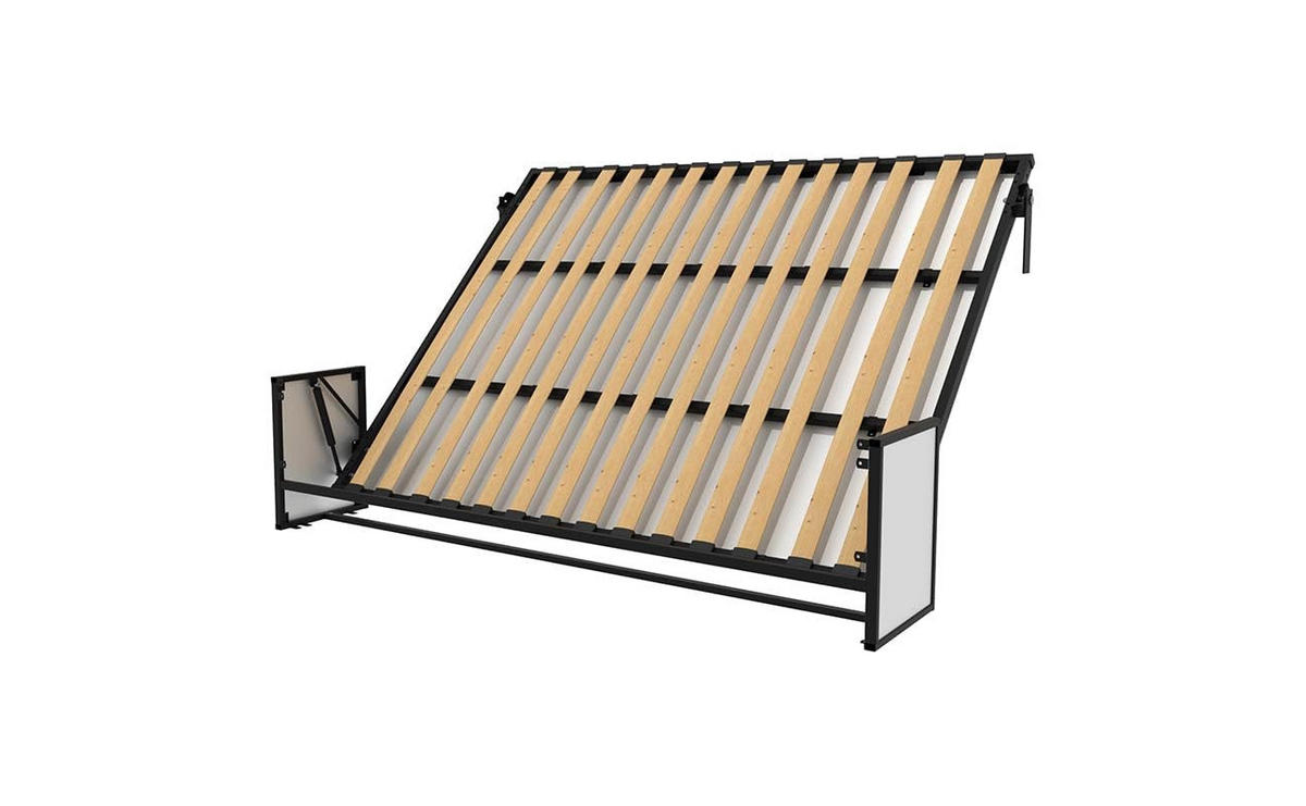 SCHRANKBETT Morphy Studio Modulares SizeFlex- und TypeFlex-System - 160x200, Horizontal - Schwarz, Metall (200/160cm) - WallBedKing