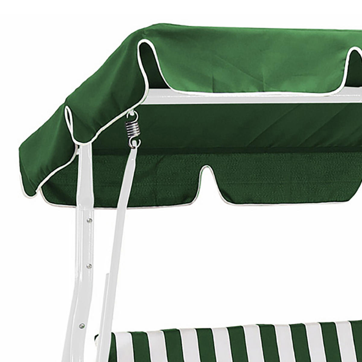 HOLLYWOODSCHAUKEL Florenz, 3-Sitzer, 170 cm, Farbe: weiss / grün - Grün, Metall (170/153/110cm) - TPFGarden