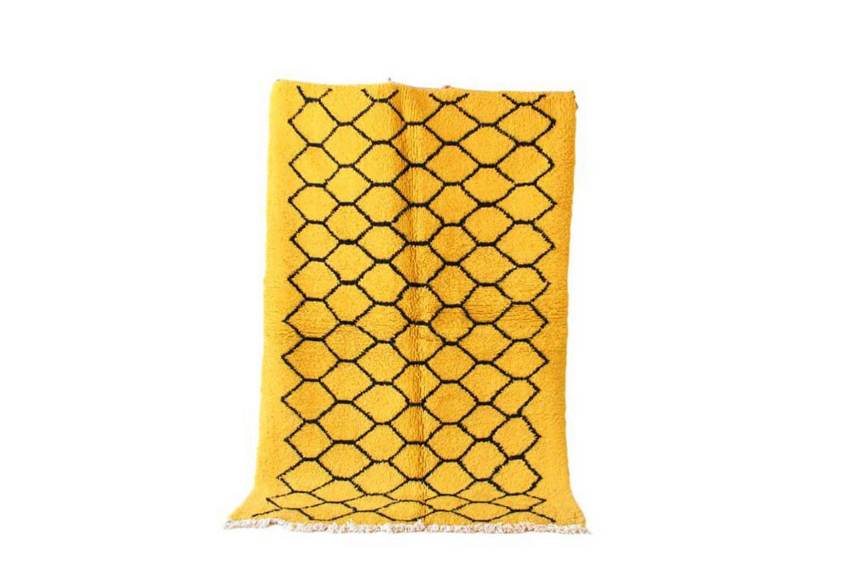BERBERTEPPICH aus reiner Wolle 160x 247 cm - Gelb, Naturmaterialien (160/247cm) - AFK Living