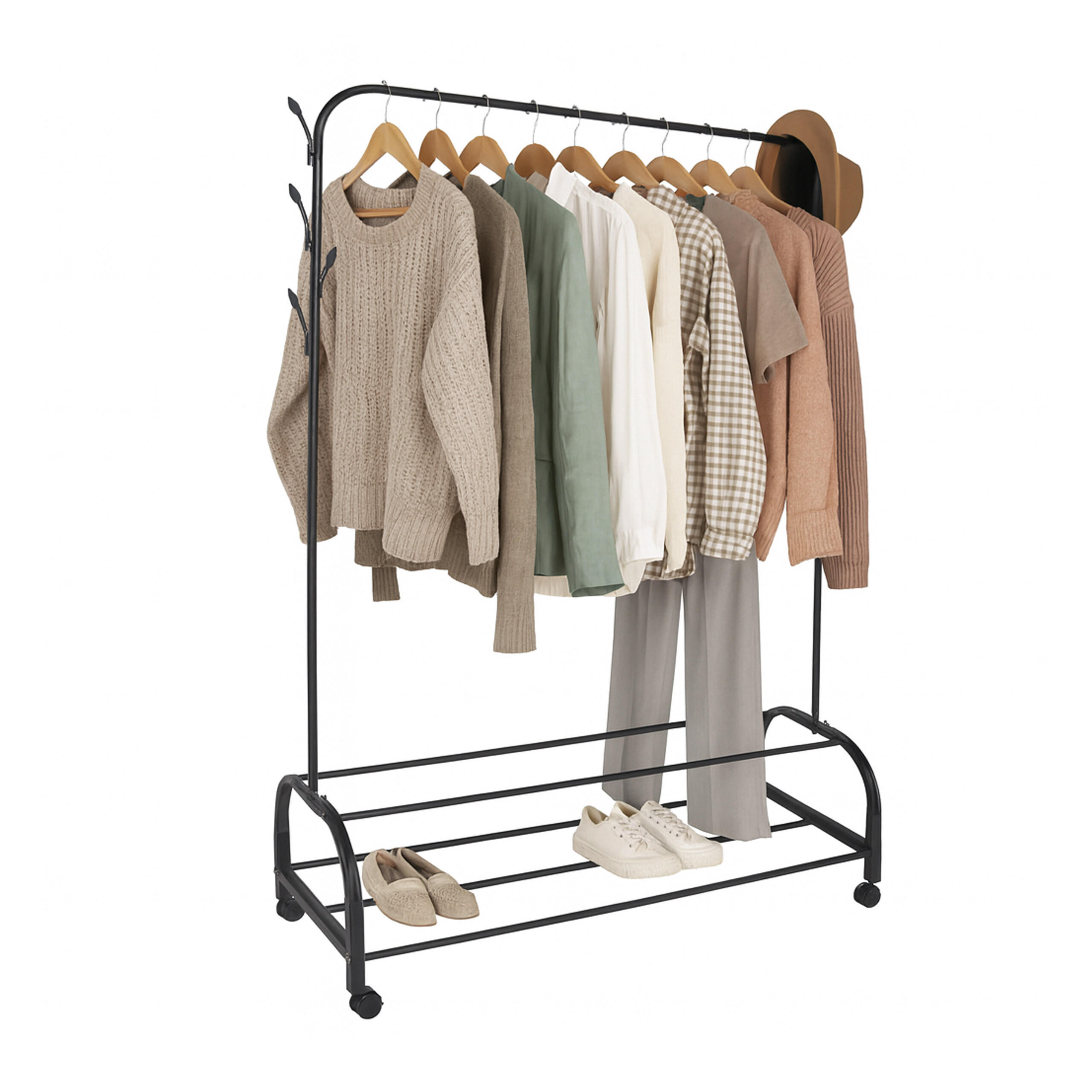 KLEIDERSTÄNDER - Schwarz, Kunststoff/Metall (110/160/40cm) - Relaxdays