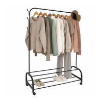 KLEIDERSTÄNDER - Schwarz, Kunststoff/Metall (110/160/40cm) - Relaxdays