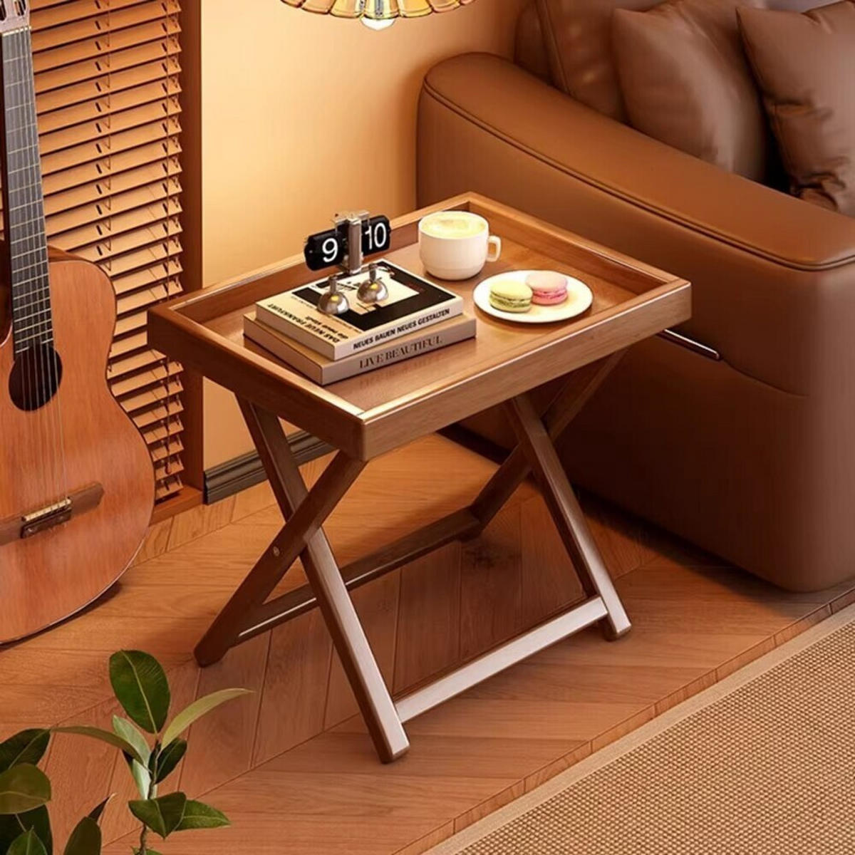 GARTENBEISTELLTISCH , Hochgebirgs-Nan-Bambus , Klappbares Modell , 45 × 33 × 44 cm - Braun, Holz (45/33/44cm) - Weltevree