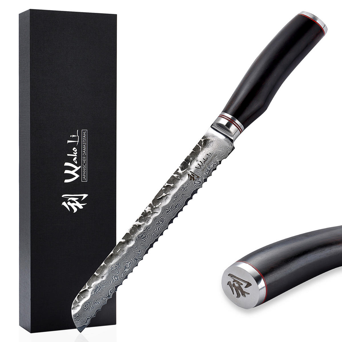 BROTMESSER 20 cm - Schwarz, Holz/Metall (34cm) - Wakoli