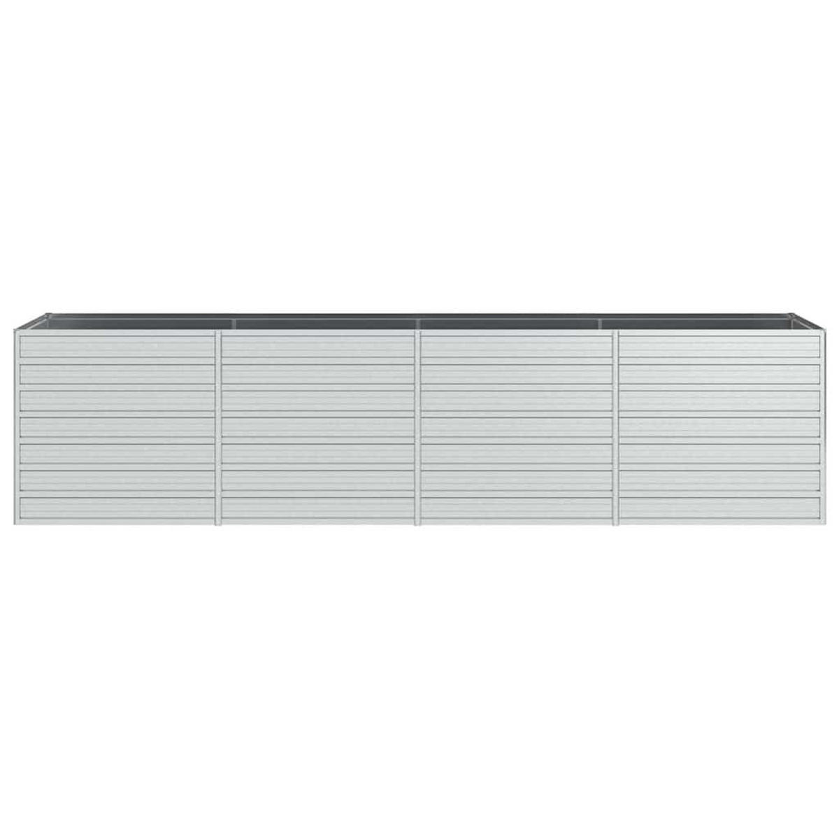 HOCHBEET 320/80/77 cm, aus Verzinkter Stahl, Silber - Silberfarben, Metall (80/77/320cm) - vidaXL