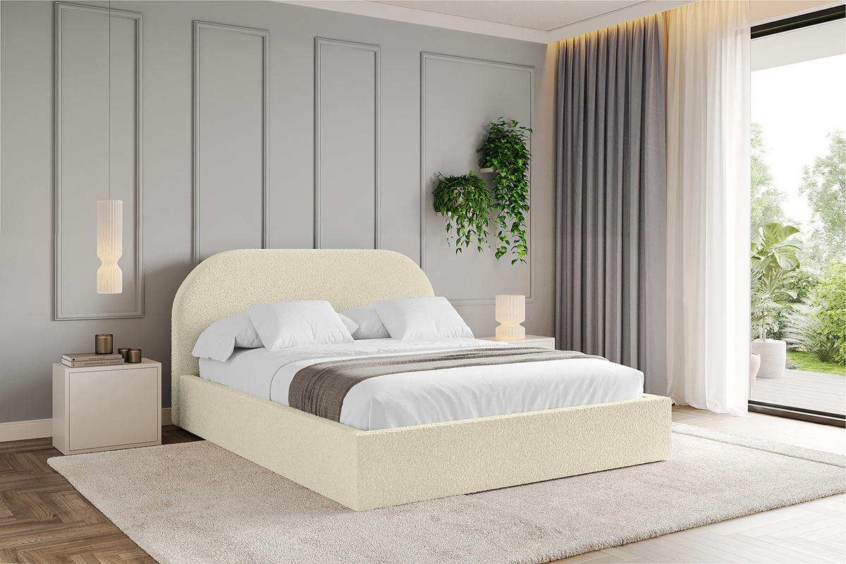 POLSTERBETT mit Bettkasten und Lattenrost, Boxbett ohne Matratze - TIVON 180x200 Beige - Taupe, Holzwerkstoff/Textil (180/200cm) - ALTDECOR