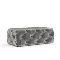 POUF Cosimo Grau Chenille - Schwarz/Grau, Holz/Holzwerkstoff (130/39/65cm) - Maison de Reve