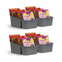 KÜCHENORGANIZER für Gewürze und Tüten Anthrazit 4er-Pack - Anthrazit, Kunststoff (15/10/25cm)