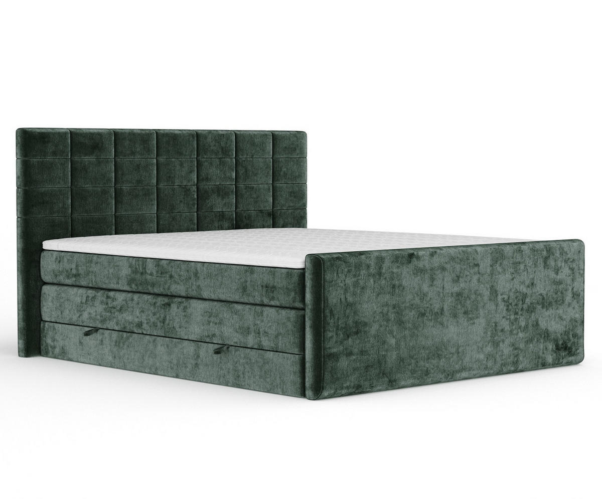 BOXSPRINGBETT Ava Grün 140/200 cm - Schwarz/Grün, Holz/Holzwerkstoff (140/200cm) - Maison de Reve