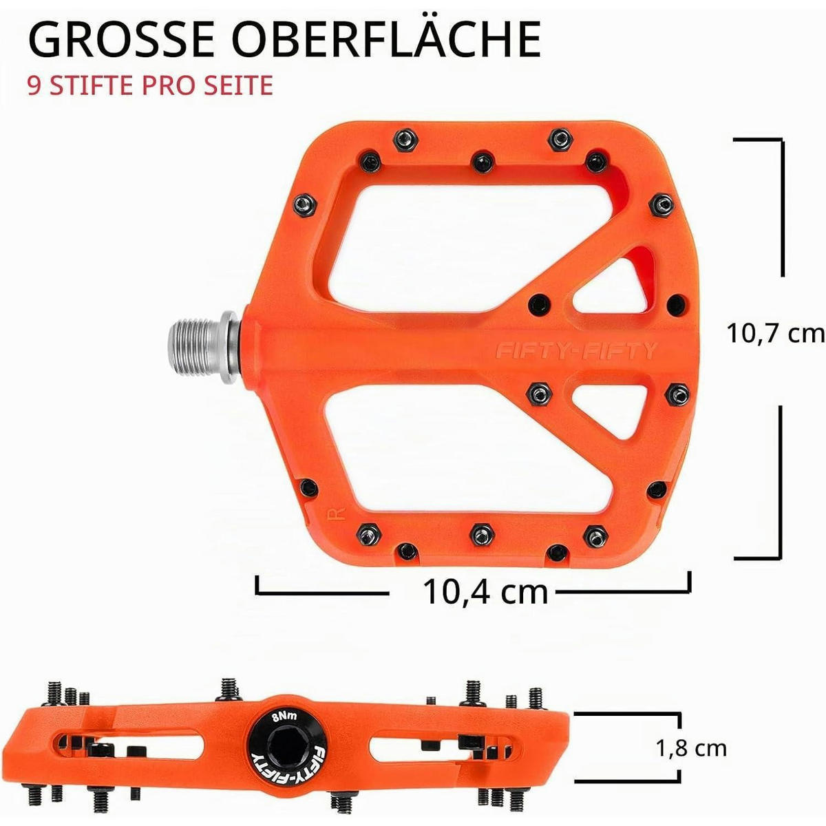 FAHRRADPEDALE Nylon Composite Orange - Orange, Kunststoff (10.4/1.5/10.6cm)