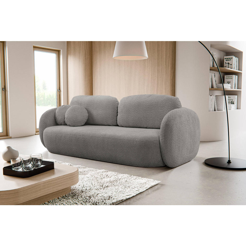Thumbnail - Masseno Bettsofa, Grau, Holz, 3-Sitzer, 238x86.5x101 cm, Wohnzimmer, Sofas & Couches, Schlafsofas