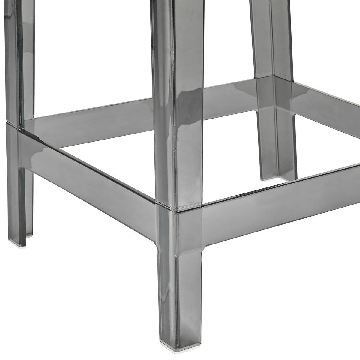 BARSTUHL 2er-Set Kunststoff transparent/schwarz Wellington - Transparent/Schwarz, Kunststoff (41/99/48cm) - Beliani