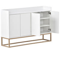 SIDEBOARD mit 4 grifflosen Türen, Weiß - Weiß, Holzwerkstoff (120/80/30cm)