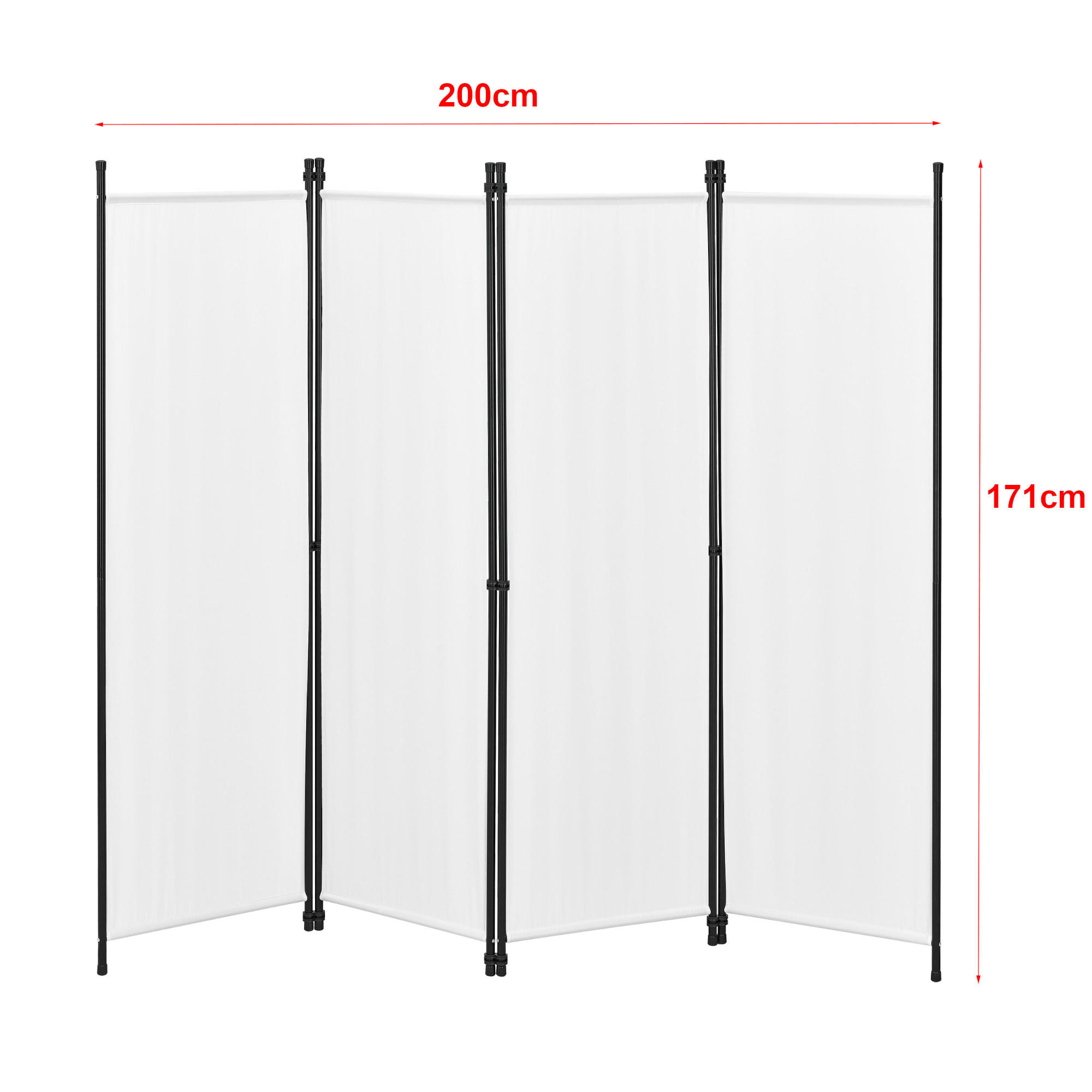SICHTSCHUTZ Huesca - Weiß, Textil/Metall (200/2cm) - [en.casa]