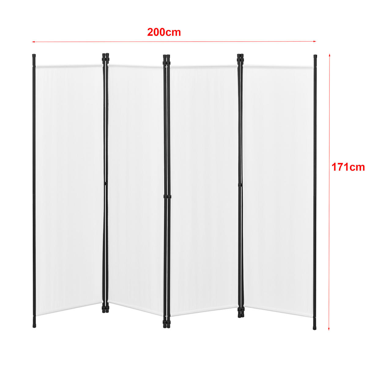SICHTSCHUTZ Huesca - Weiß, Textil/Metall (200/2cm) - [en.casa]